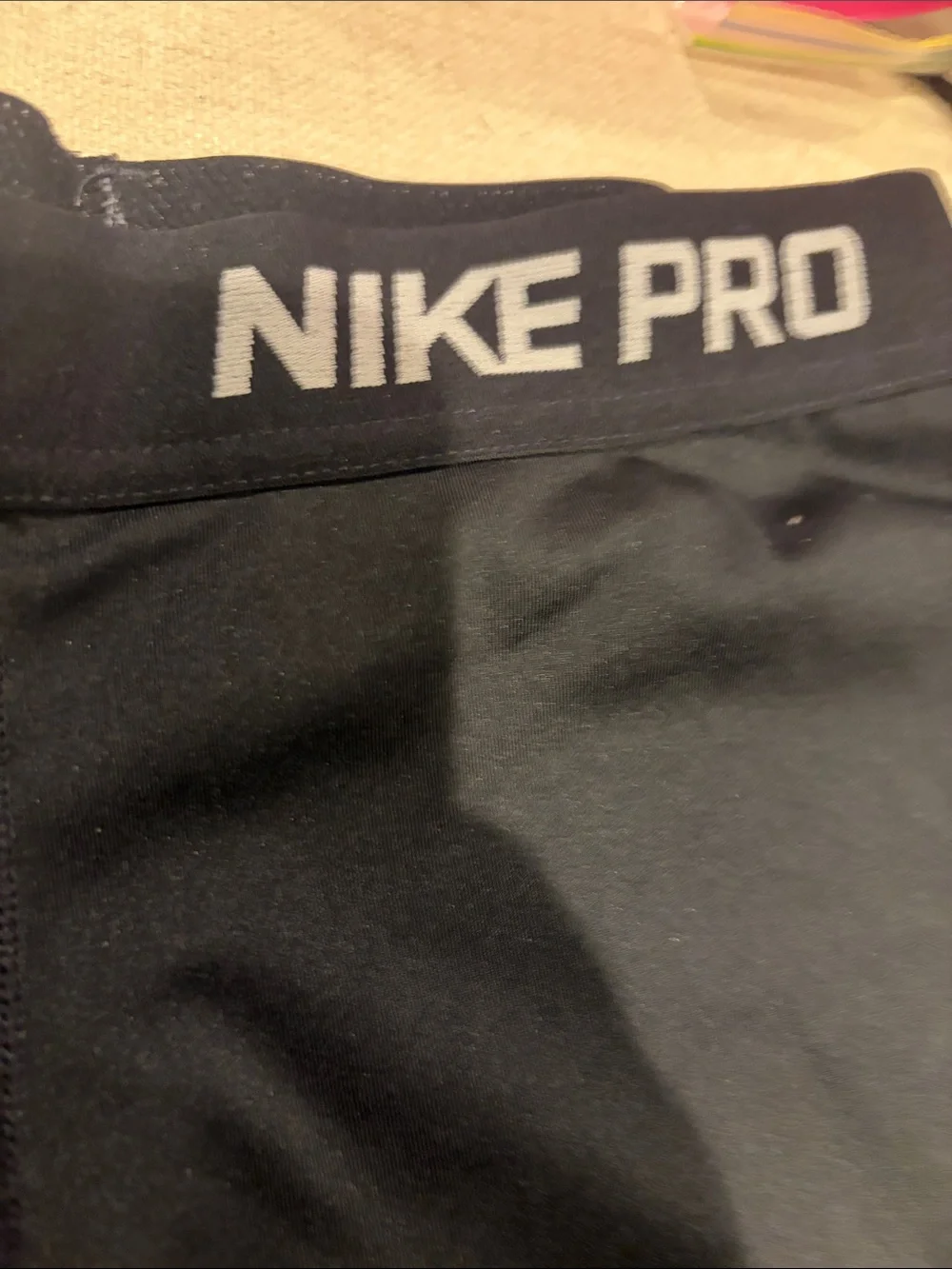 nike pro 7/8 dri fit leggings black girls sz large